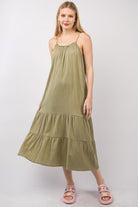 VERY J Ruffled A-Line Midi Cami Dress - Charming Charlie