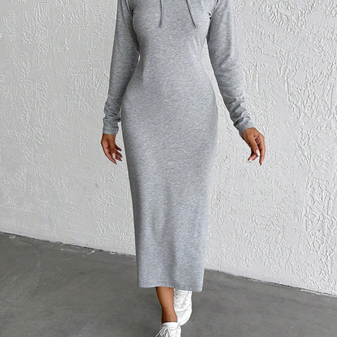midi hooded dress The Midi Hoodie Dress Black XS
