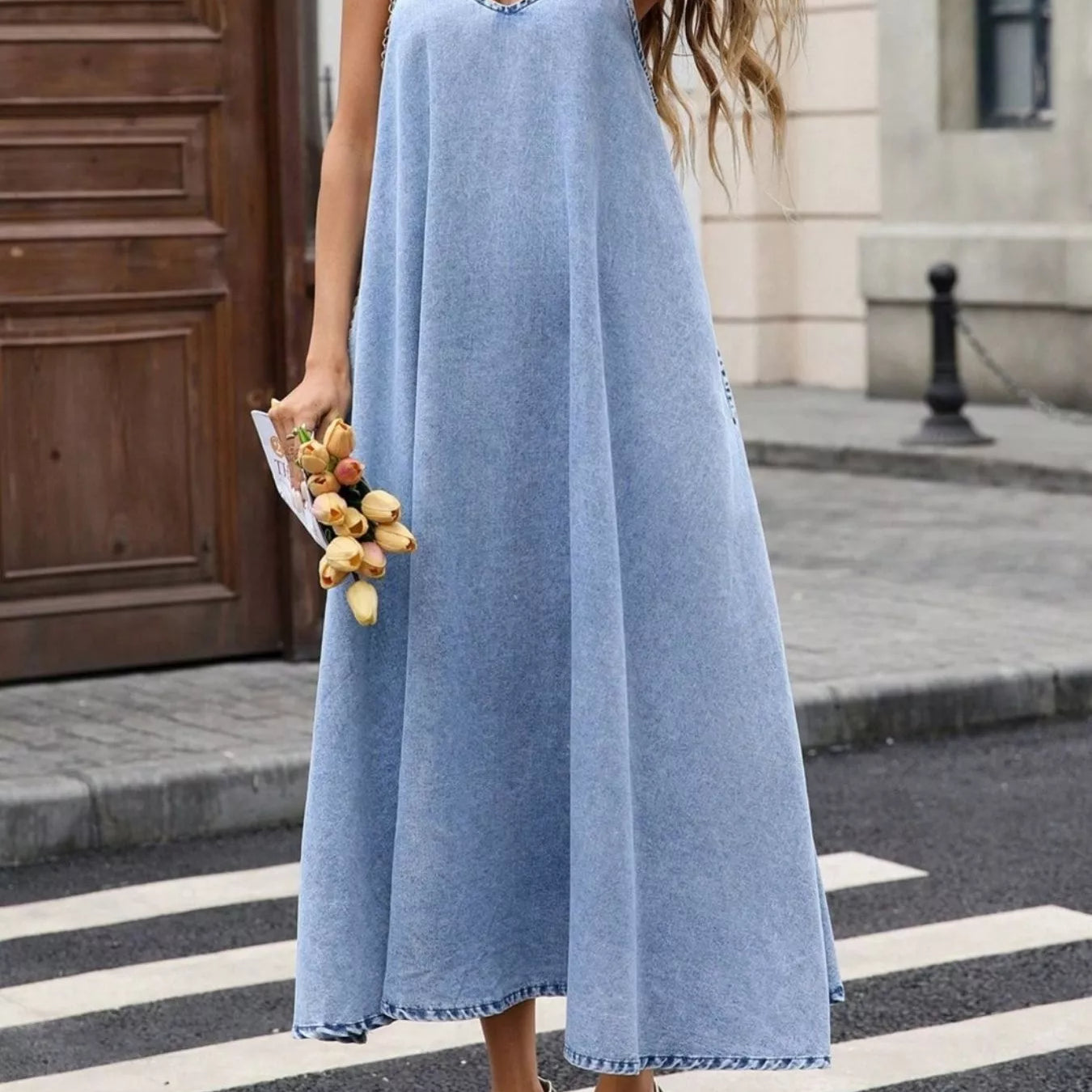 denim cami dress V-Neck Denim Cami Dress Charming Charlie