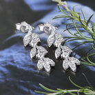 925 Sterling Silver Moissanite Leaf Earrings - Charming Charlie