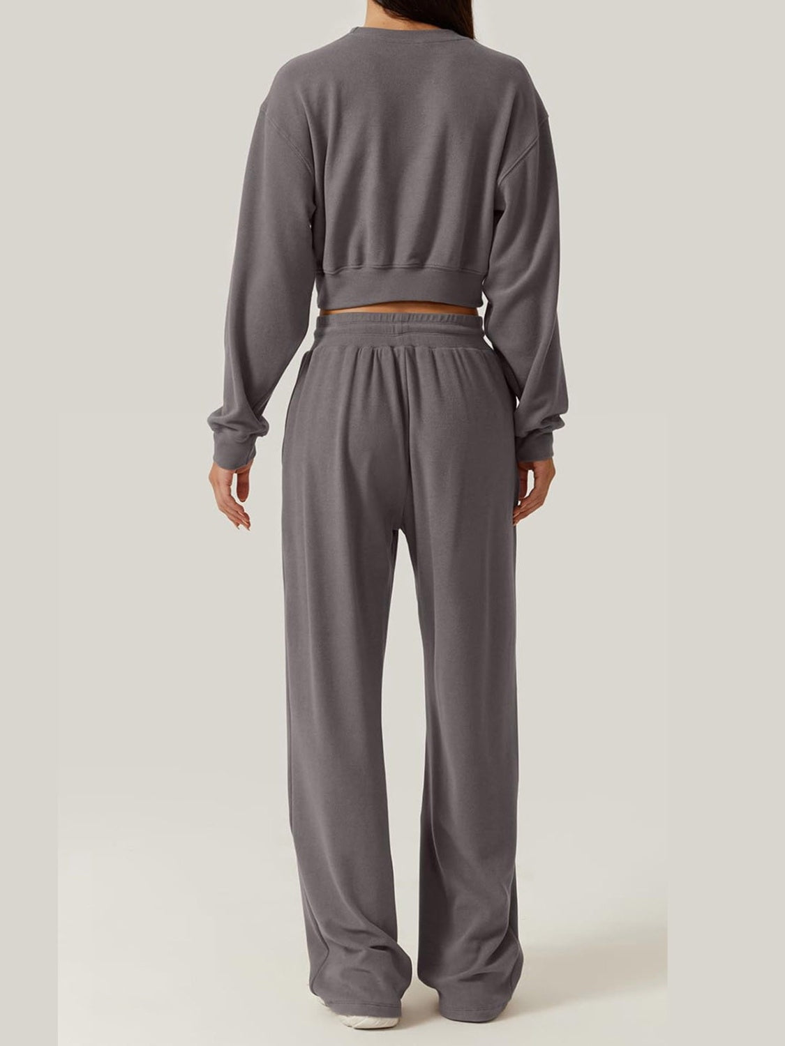 Crisscross Round Neck Top and Drawstring Pants Set - Charming Charlie