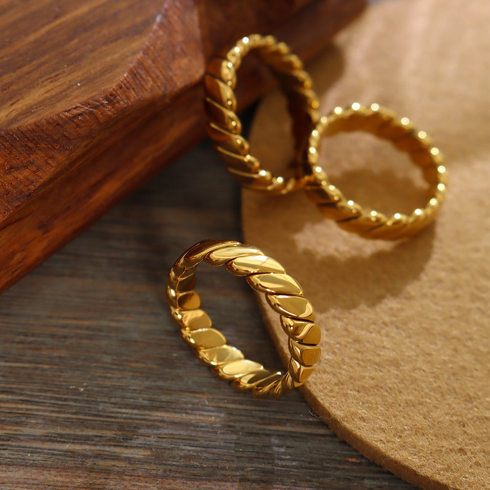 Titanium Steel Gold-Plated Ring - Charming Charlie