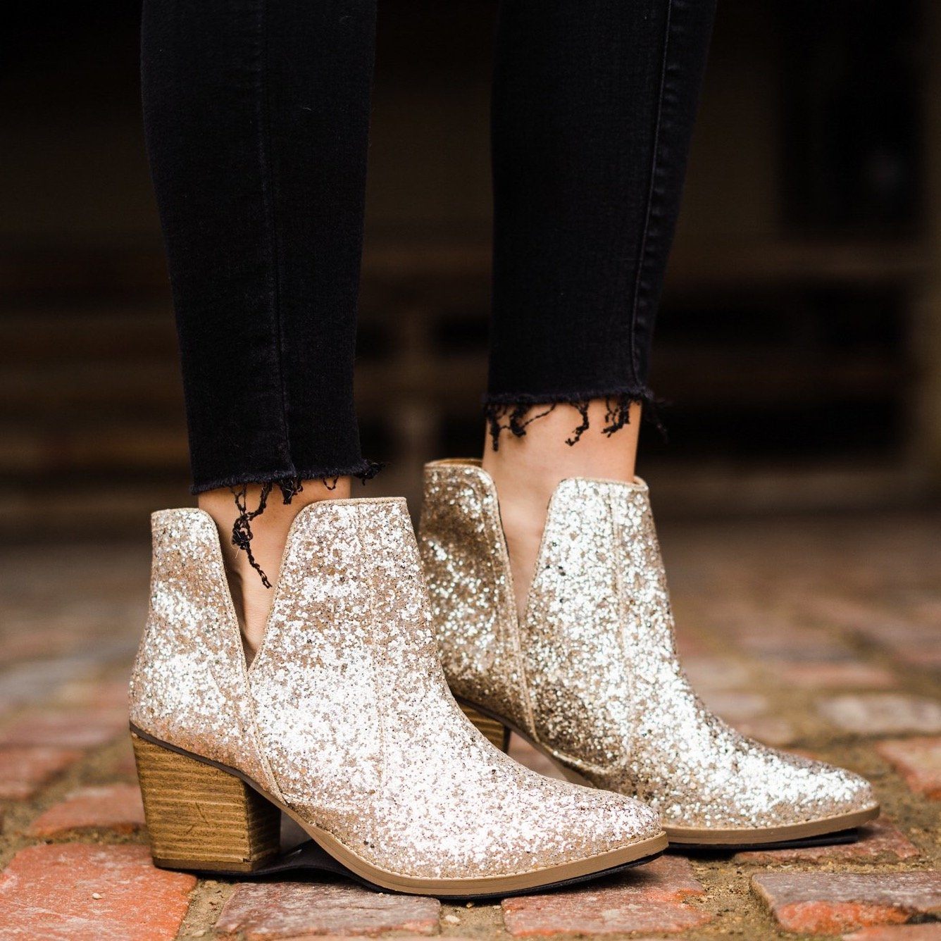 Fiera Booties in Gold - Charming Charlie
