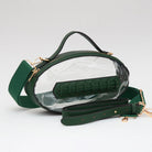 Clear, Green Football Shaped Transparent Crossbody Bag