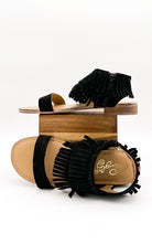 Fringe Star Sandal in Black - Charming Charlie