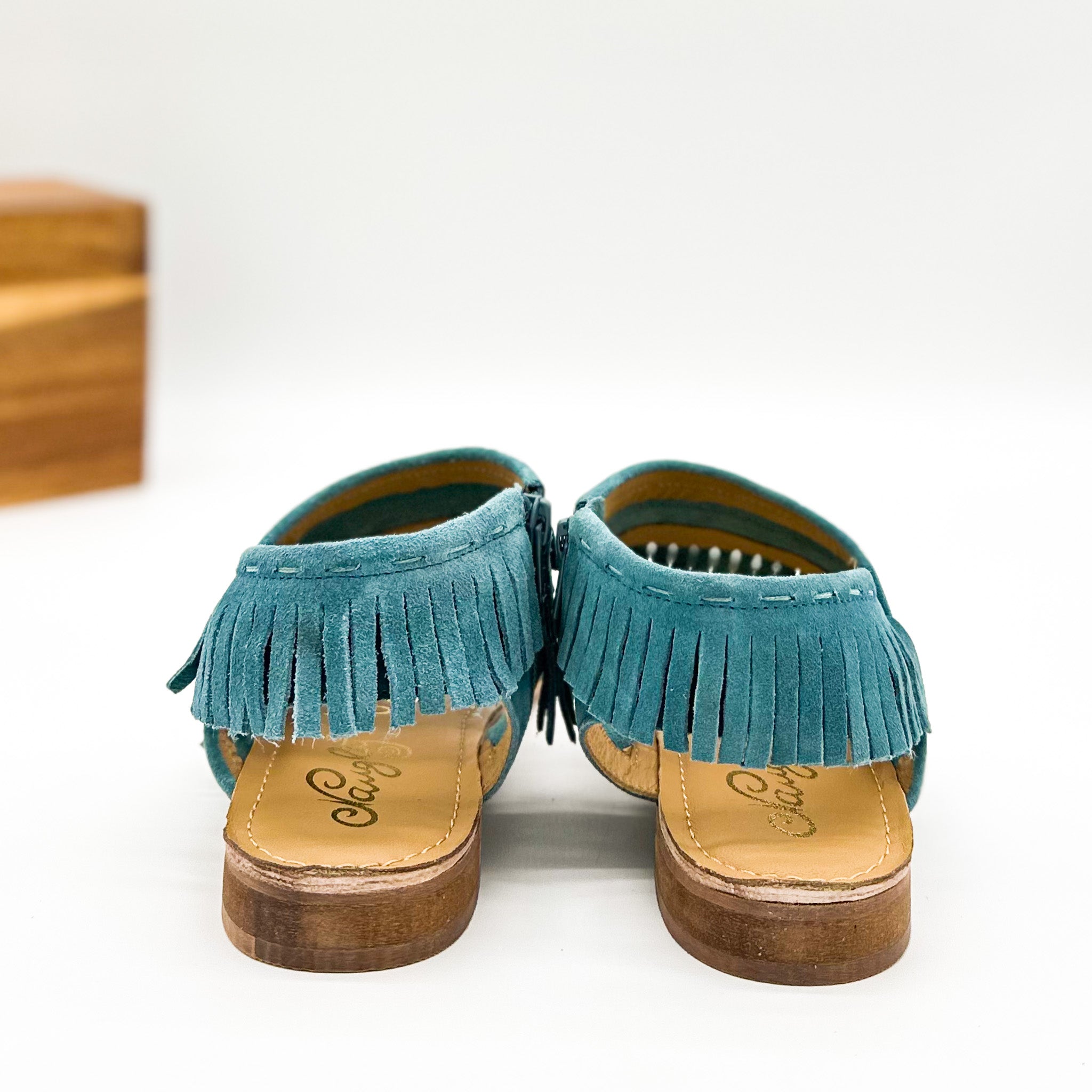 Fringe Star Sandal in Teal - Charming Charlie