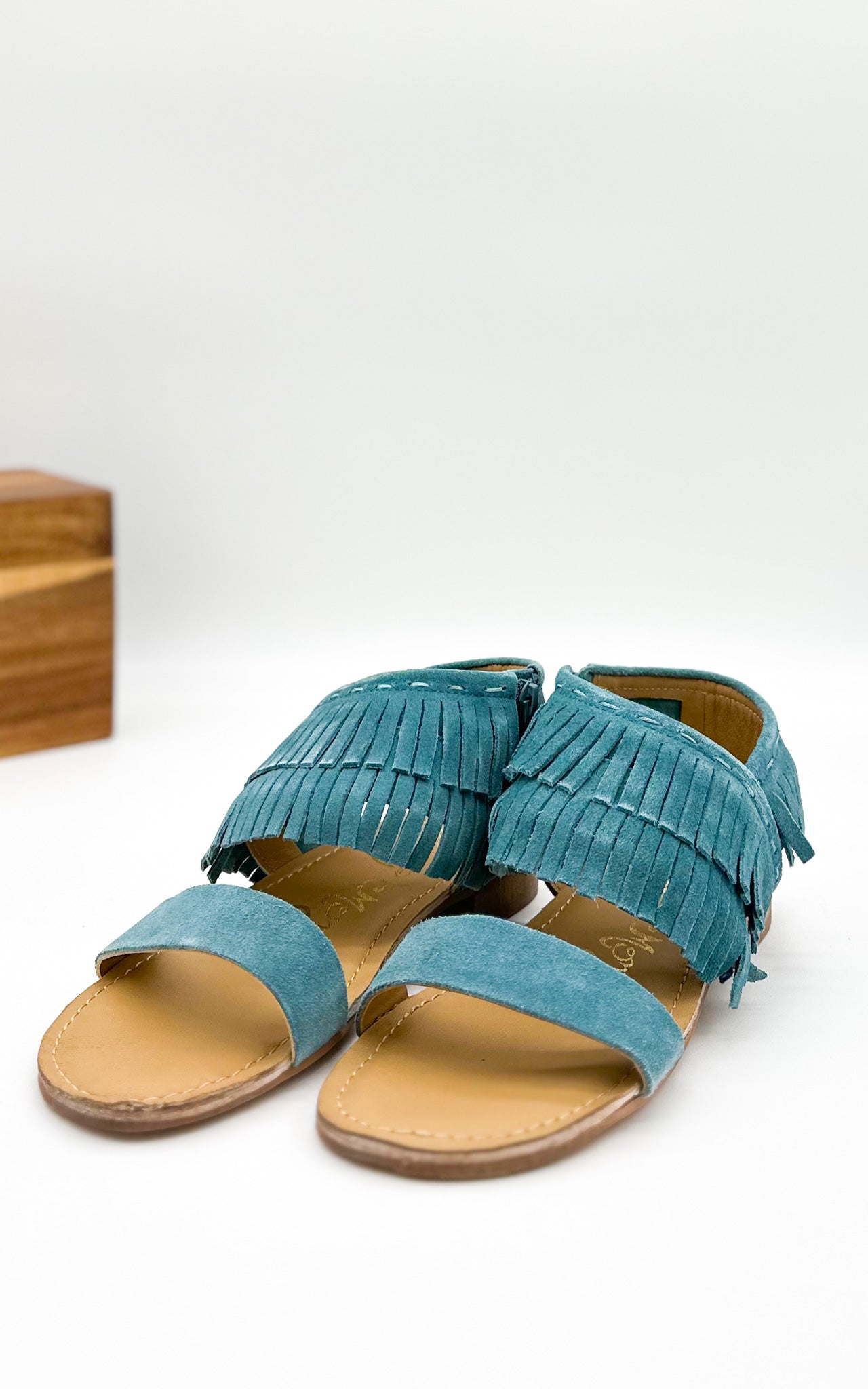 Fringe Star Sandal in Teal - Charming Charlie