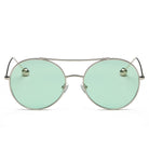 EUREKA | S1016 - Unisex Round Tinted Lens Aviator Clear Glasses Balled Sunglasses - Cramilo Eyewear - Stylish Trendy Affordable Sunglasses Clear Glasses Eye Wear Fashion