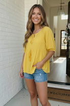 The Bee's Knees Yellow Peplum - Charming Charlie