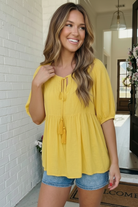 The Bee's Knees Yellow Peplum - Charming Charlie