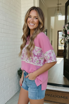 Best Friends Forever Pink Collared Top - Charming Charlie