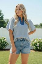 Breezy Stripe Flutter Sleeve Top - Charming Charlie