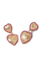 Be Mine Gold & Rhinestone Heart Dangle Earrings - Charming Charlie