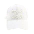 Good Vibes Embroidered Mesh Back High Ponytail CC Ball Cap combines style and functionality with its breathable mesh back and convenient high ponytail opening. Expertly crafted, this cap offers comfort and ventilation, making it ideal for active lifestyles. The embroidered "Good Vibes" detail adds a subtle, uplifting touch to your everyday look. Perfect for those seeking both practicality and a positive statement in their headwear.