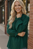 Wildwood Check Green Smock - Charming Charlie