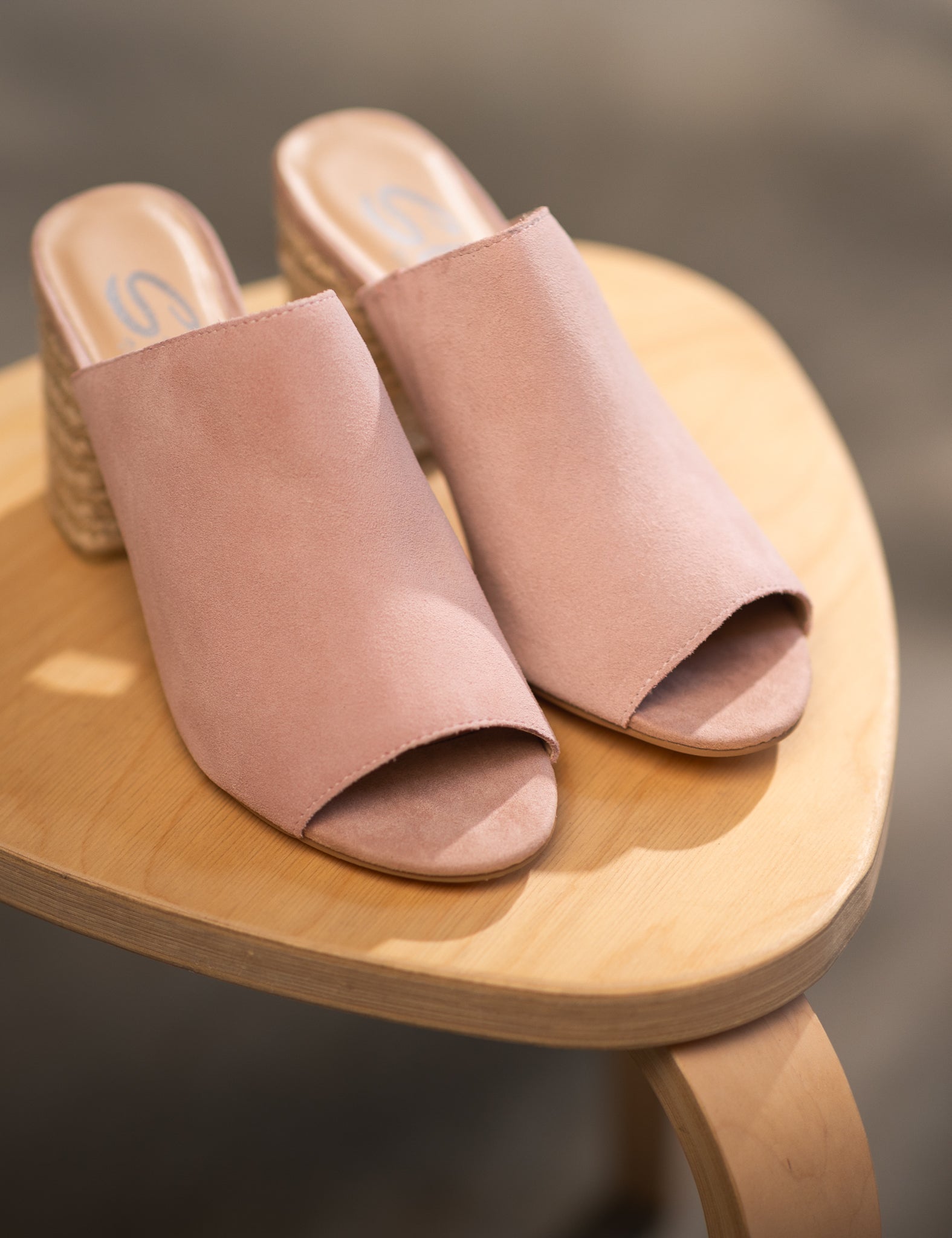 Helena Heeled Sandal in Blush Suede - Charming Charlie