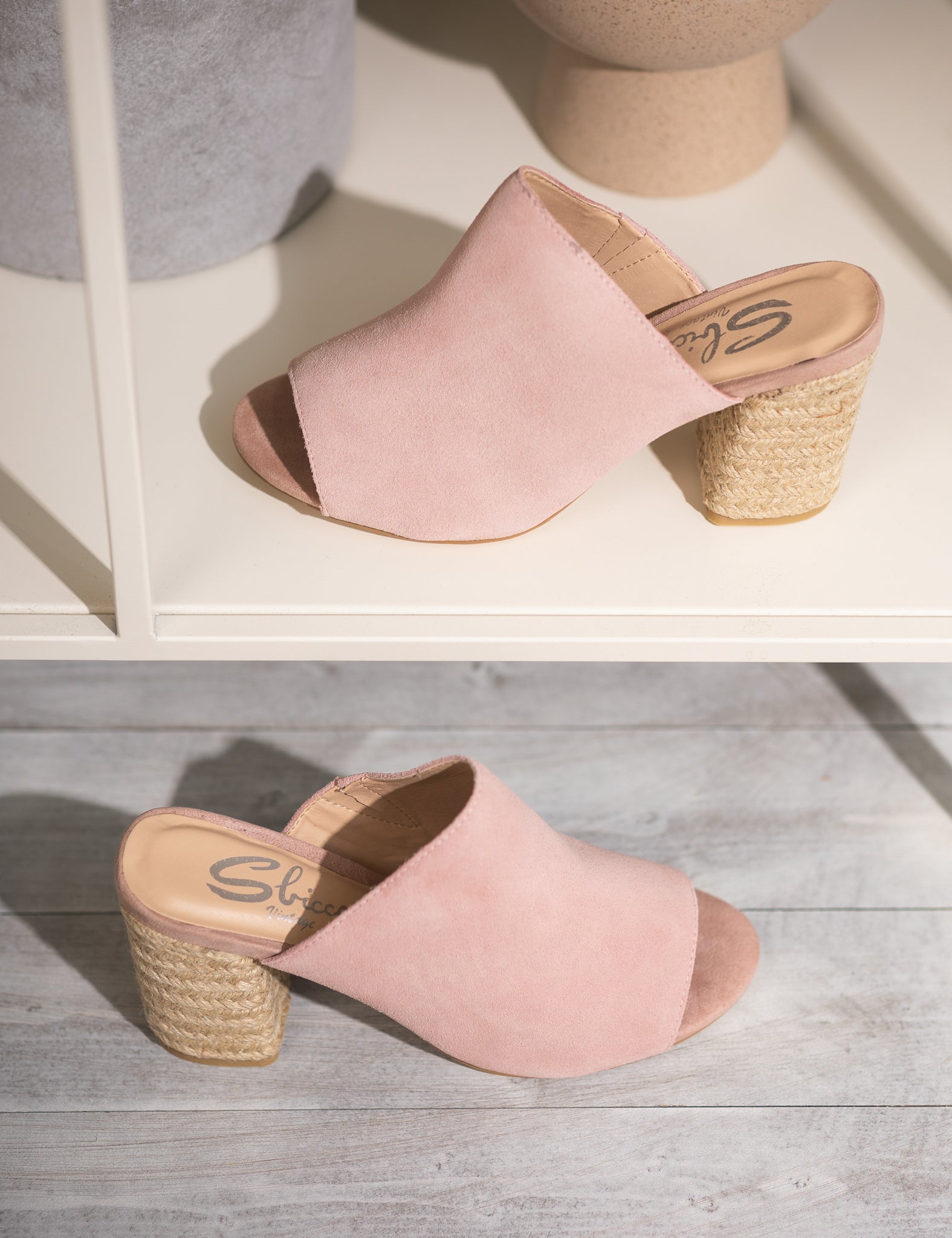 Helena Heeled Sandal in Blush Suede - Charming Charlie