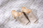 Helena Heeled Sandal in Ice Suede - Charming Charlie