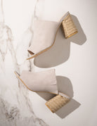 Helena Heeled Sandal in Ice Suede - Charming Charlie
