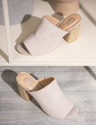 Helena Heeled Sandal in Ice Suede - Charming Charlie