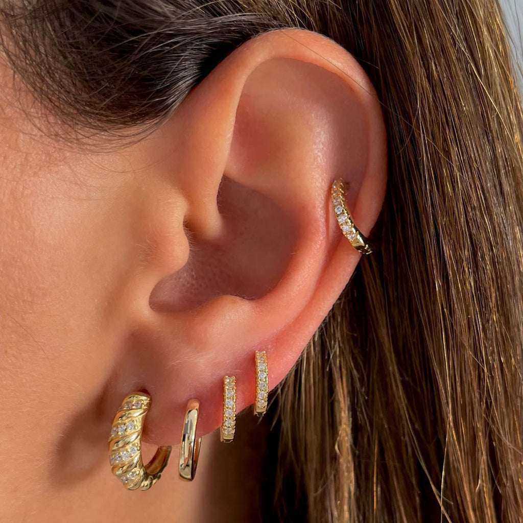  Plain Ring Huggie Earring - Adina's Jewels