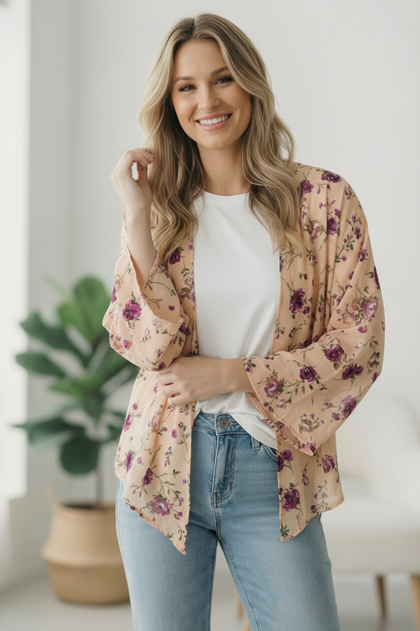 Dainty Layers Floral Kimono - Charming Charlie