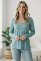 Mint To Be Floral Twist Top - Charming Charlie
