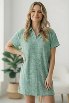 Got Green Light Textured Lounge Dress - Charming Charlie