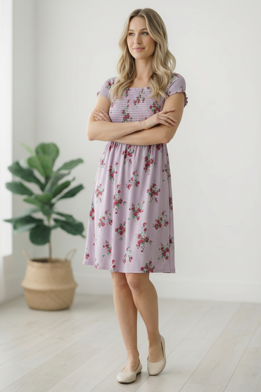 My Favorite Chapter Lilac Floral Dress - Charming Charlie
