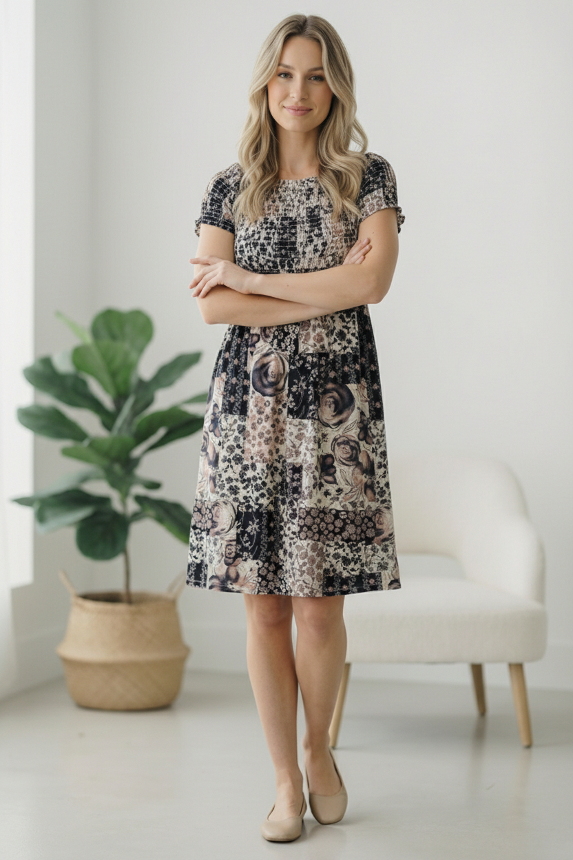 My Favorite Chapter Patchwork Dress - Charming Charlie
