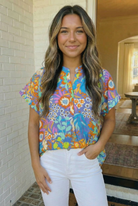 Garden Party Ready Floral Button Top - Charming Charlie