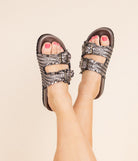 Intertwine Dual Woven Strap Slide in Pewter - Charming Charlie