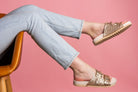 Intertwine Dual Woven Strap Slide in Champagne - Charming Charlie