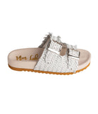 Intertwine Dual Woven Strap Slide in White - Charming Charlie