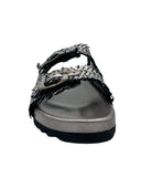 Intertwine Dual Woven Strap Slide in Pewter - Charming Charlie