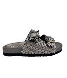 Intertwine Dual Woven Strap Slide in Pewter - Charming Charlie