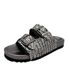 Intertwine Dual Woven Strap Slide in Pewter - Charming Charlie