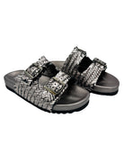 Intertwine Dual Woven Strap Slide in Pewter - Charming Charlie