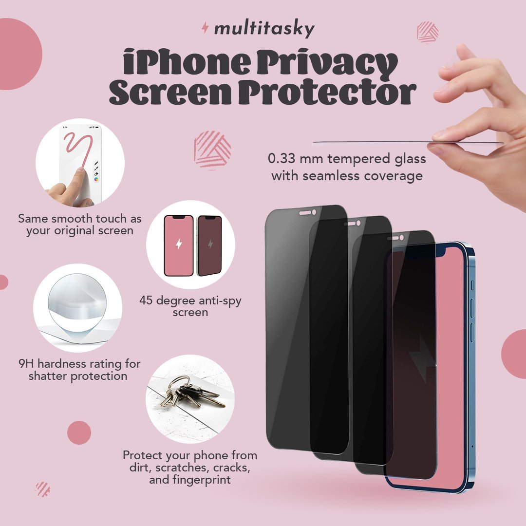 iPhone Screen Protector - Privacy Screen Protector - Multitasky