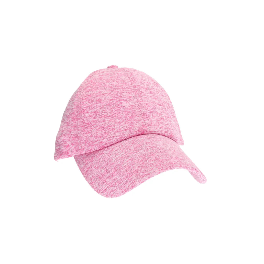 Heather_Pink- Jersey Knit Active High Pony C.C Ball Cap combines comfort and functionality with its soft, breathable jersey knit fabric. Designed for active lifestyles, it features a high ponytail opening that allows for easy, stylish wear without compromising fit. Ideal for workouts or casual outings, this cap offers a secure fit and moisture-wicking properties to keep you cool and comfortable throughout your day. 