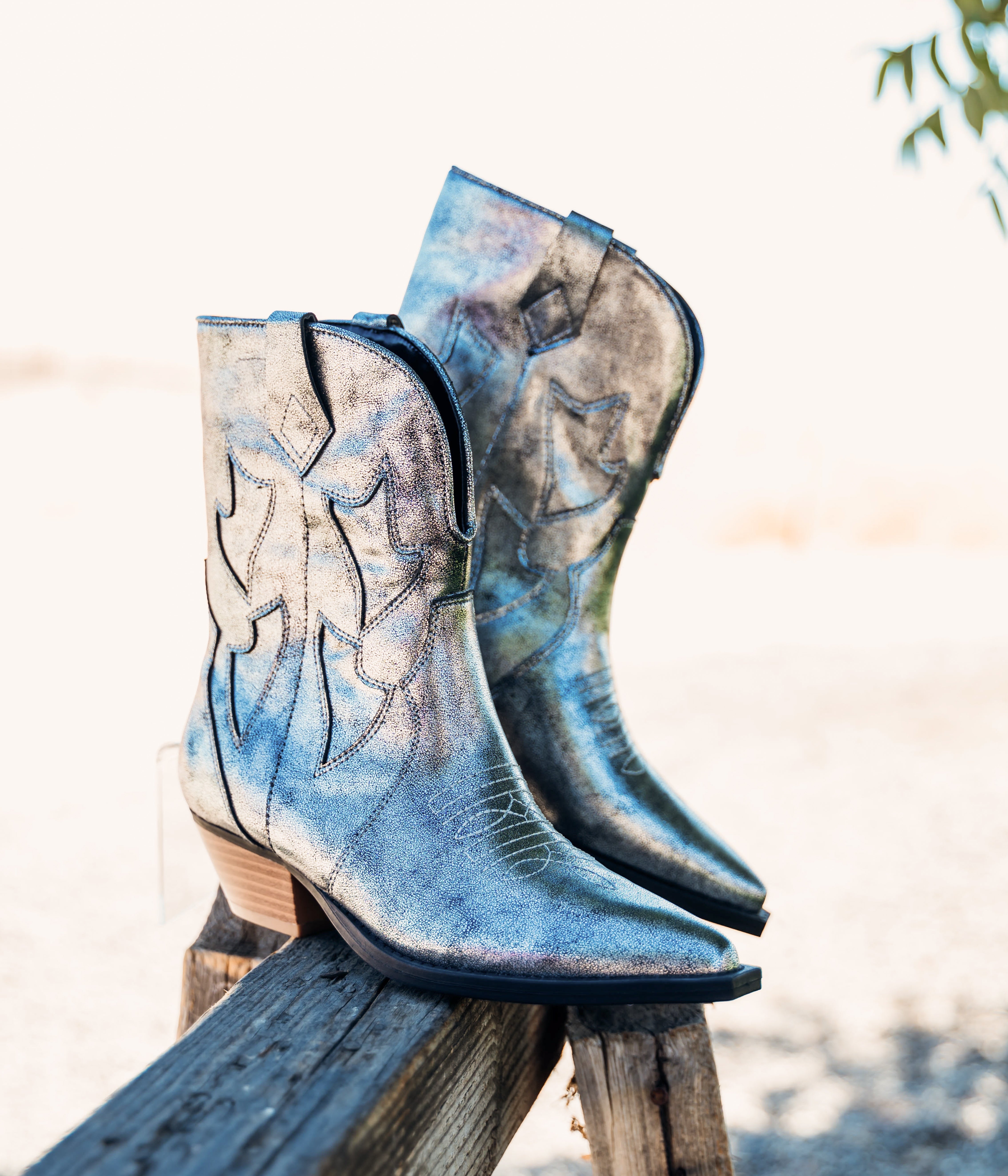 Jersey Metallic Boot in Silver - Charming Charlie