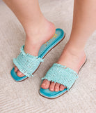 Juana Woven Sandals in Aqua Blue - Charming Charlie