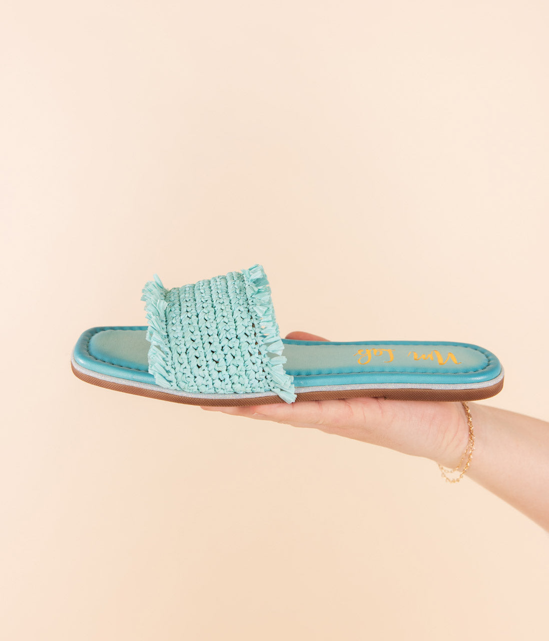 Juana Woven Sandals in Aqua Blue - Charming Charlie