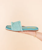 Juana Woven Sandals in Aqua Blue - Charming Charlie