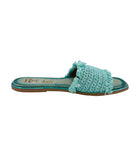 Juana Woven Sandals in Aqua Blue - Charming Charlie