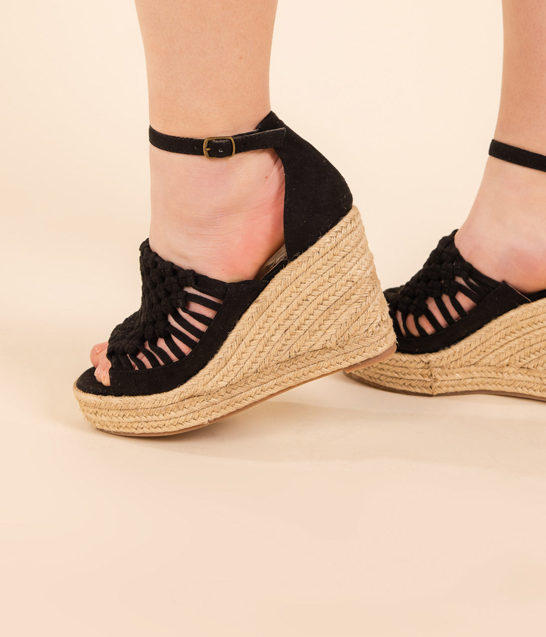 Juti Wedges in Black - Charming Charlie