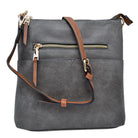 Kaylee Soft PU Vegan Leather 2 in 1 Tote Crossbody Bag - Dark Gray - Crossbody Bags
