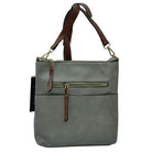 Kaylee Soft PU Vegan Leather 2 in 1 Tote Crossbody Bag - Dark Gray1 - Crossbody Bags
