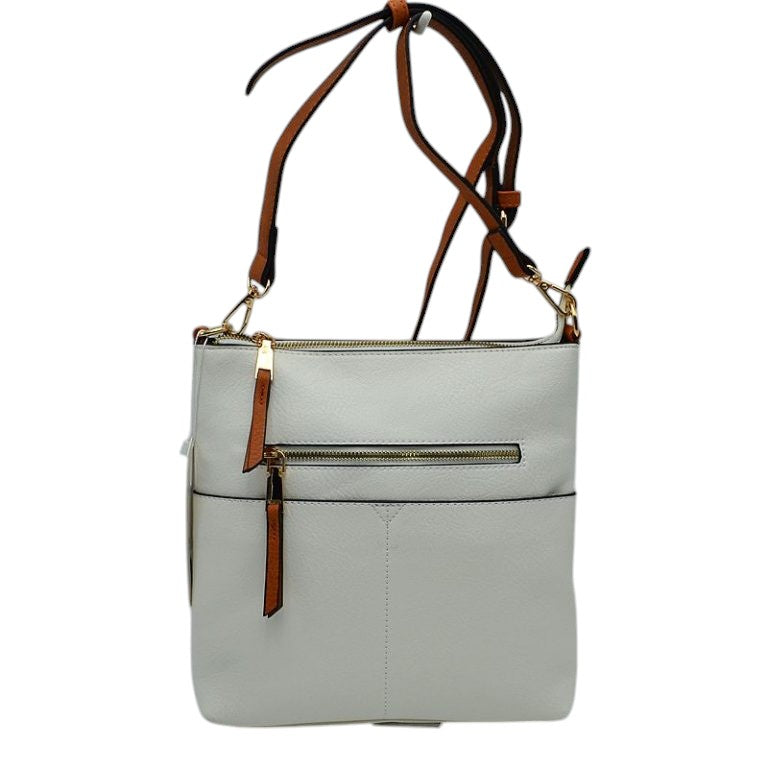 Kaylee Soft PU Vegan Leather 2 in 1 Tote Crossbody Bag - White - Crossbody Bags
