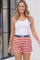 Stars and Stripes Drawstring Shorts - Charming Charlie